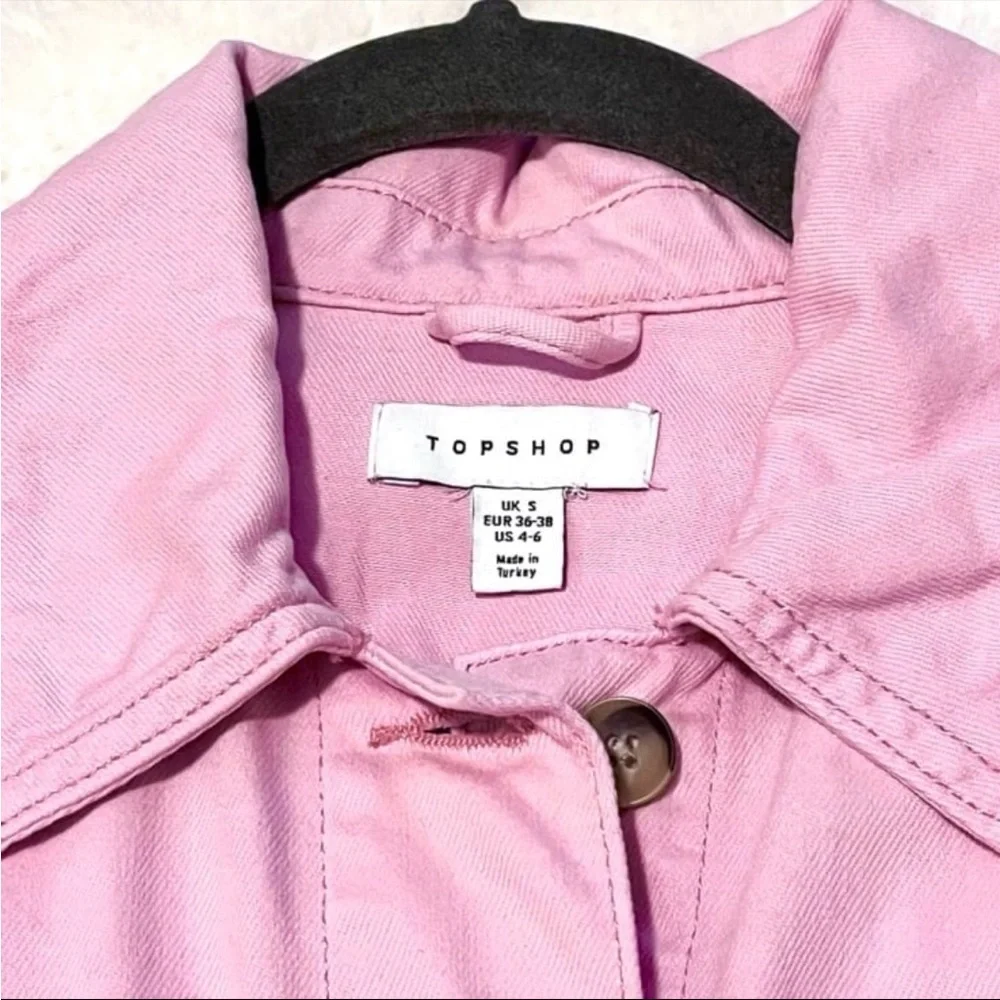 ASOS Topshop Cropped Lightweight Shacket with Front Button Pockets - Picture 6 of 6